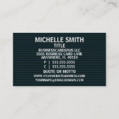 Deacon Elegante Stripe Business Card Visitenkarte (Rückseite)