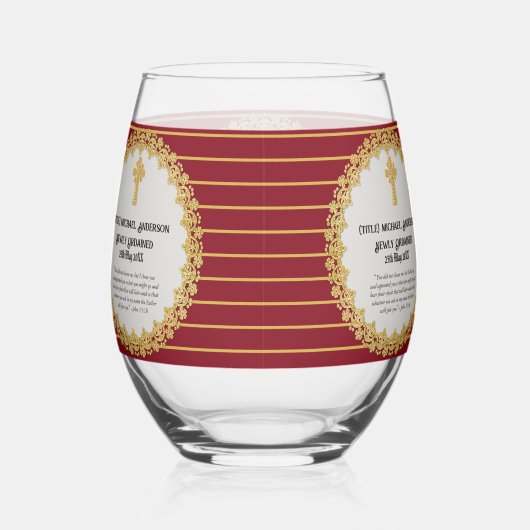 DEACON neu Ordinierte Verse-Geschenkidee Weinglas Ohne Stiel (Rechts)