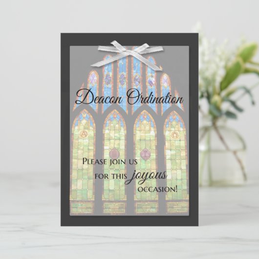 Deacon Ordination Einladung - Bleiglas (Stehend Vorderseite)