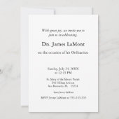 Deacon Ordination Invitation Scripting Einladung (Rückseite)