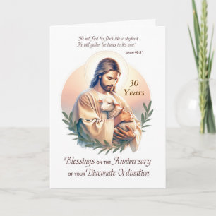 Deacon Ordination Jubiläum Jesus Good Shepherd Karte