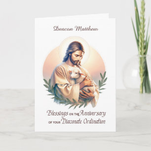 Deacon Ordination Jubiläum Jesus Good Shepherd Karte