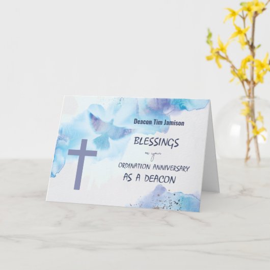 Deacon Ordination Jubiläumsgesegnung Lila Karte (Gelbe Blume)