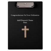 Deacon Ordised Ordination Gift Gedenk Klemmbrett (Vorderseite)
