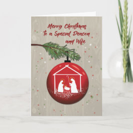 Deacon und Ehefrau Weihnachtsschmuck mit Manger Karte