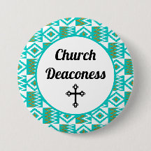 Deaconess Aqua Aquamarin Blue Kente Cloth Button B