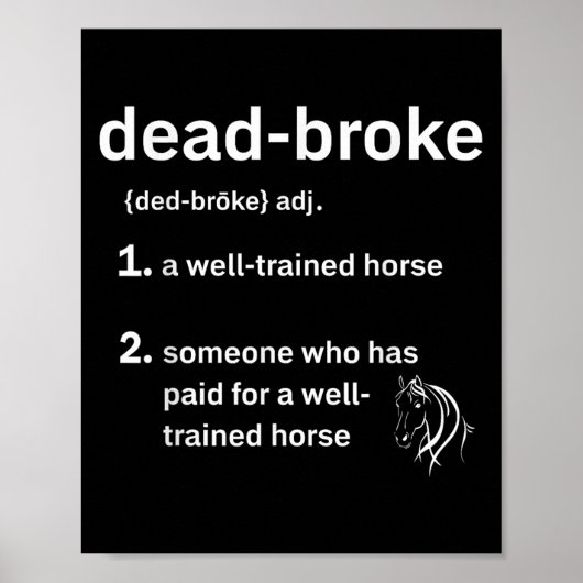Dead-broke Definition Dead-pleite Defined Well Tra Poster (Vorne)