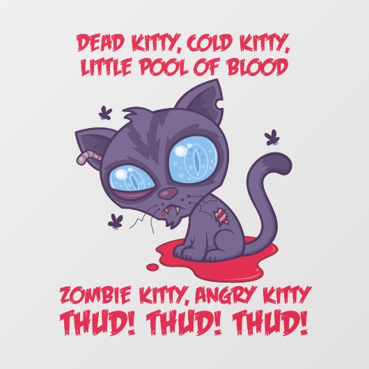 Dead Cold Angry Zombie Kitty Fensteraufkleber (Blatt)