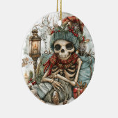 Dead Cosy - Winter Skeleton Vibes" Keramik Ornament (Rechts)