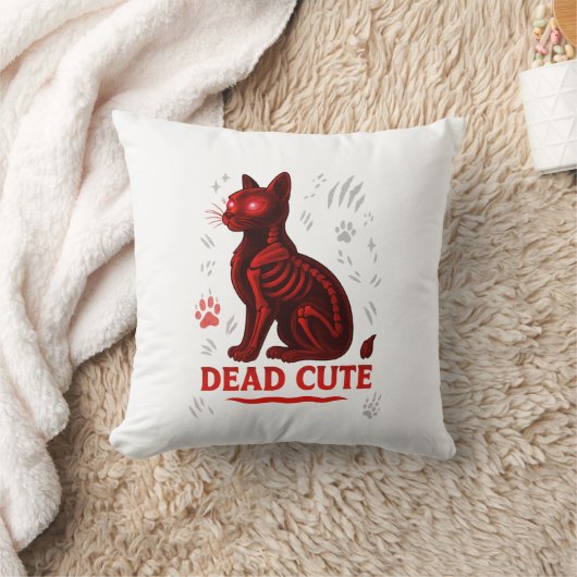 Dead Cute – Halloween Cat T-Shirt Kissen (Decke)