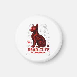 Dead Cute – Halloween-Katze T-Shirt Magnet