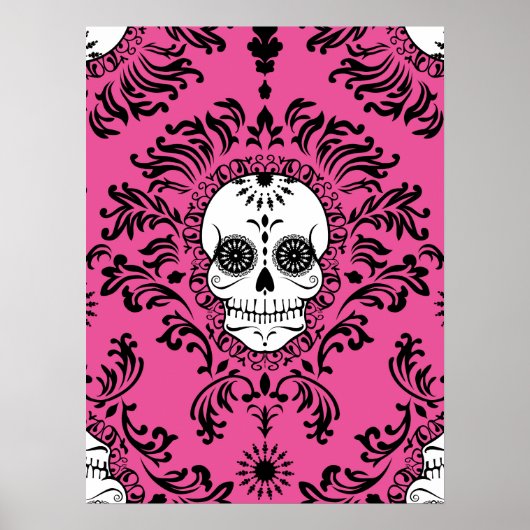 Dead Damask - Chic Sugar Skull Art Poster (Vorne)