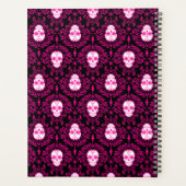 Dead Damask Chic Sugar Skulls Pink auf Schwarz Planer (Rückseite)