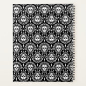 Dead Damask Chic Sugar Skulls Weiß auf schwarz Planer (Rückseite)