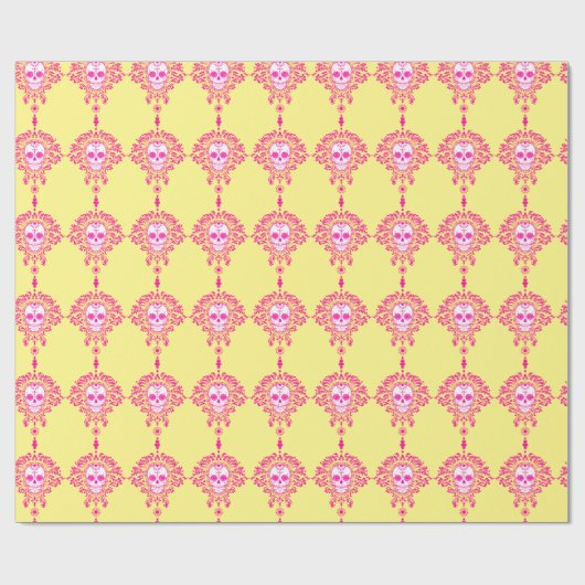 Dead Damask - Chic Sugar Skulls Wrapping Paper Geschenkpapier (Flach)