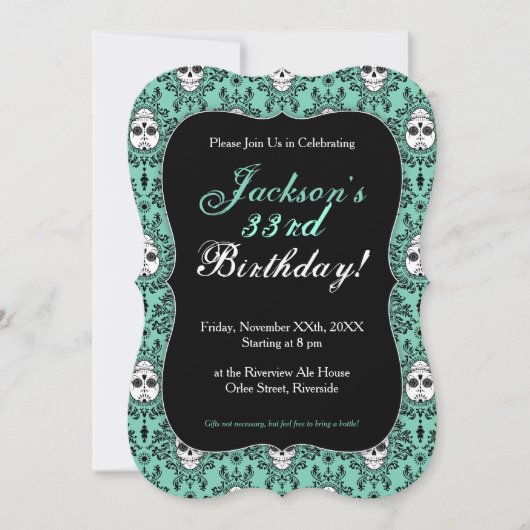 Dead Damask - Spezielle Einladungen für den Zucker (Vorderseite)