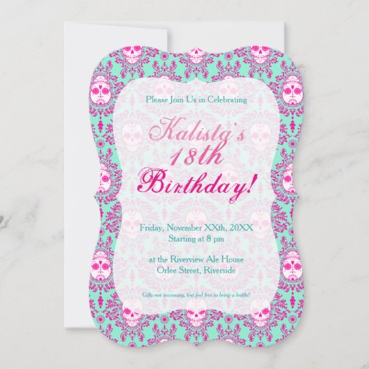 Dead Damask - Spezielle Einladungen für den Zucker (Vorderseite)