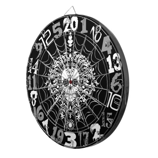 Dead Damask - Sugar Skull & Spider Web-Dartboard Dartscheibe (Vorderseite rechts)