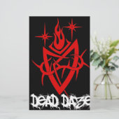 Dead Daze Tribal Heart Briefpapier (Stehend Vorderseite)