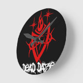 Dead Daze Tribal Heart Runde Wanduhr (Winkel)
