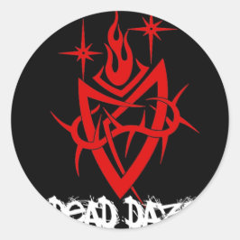 Dead Daze Tribal Heart Runder Aufkleber