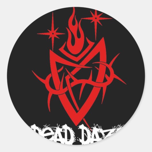 Dead Daze Tribal Heart Runder Aufkleber (Vorderseite)