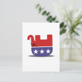 Dead Elephant GOP Einladung Postkarte (Stehend Vorderseite)