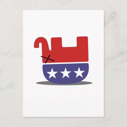 Dead Elephant GOP Einladung Postkarte (Vorderseite)