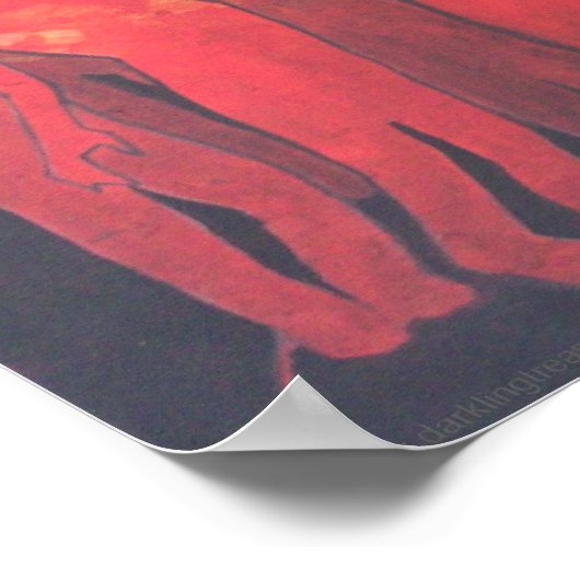 Dead End Zombie Horde Silhouette Horror Poster (Ecke)