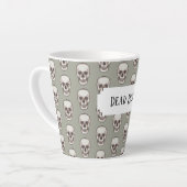 Dead Hot Pixel Art Gothic Spooky Skull Muster Milchtasse (Linke Ecke)