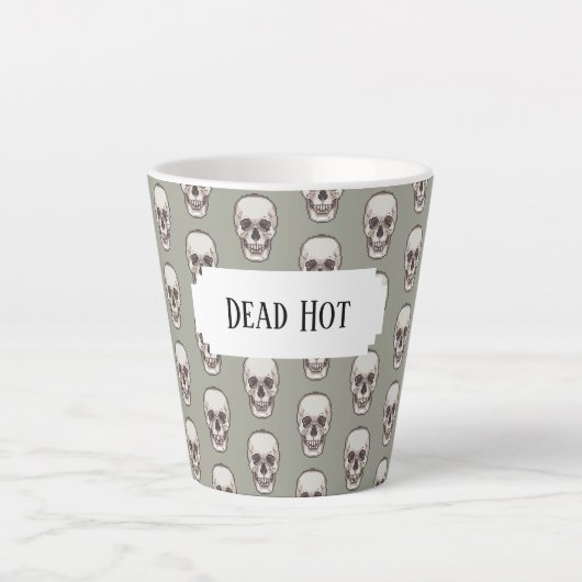 Dead Hot Pixel Art Gothic Spooky Skull Muster Milchtasse (Vorderseite)