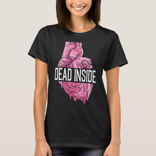 Dead in anatomisch menschliches Herz Emo Broken Ca T-Shirt (Vorderseite)