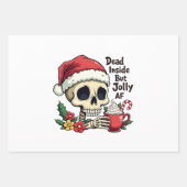 Dead Inside, aber Jolly AF Hot Cacoa Latte Xmas Sk Geschenkpapier Set (Vorderseite)