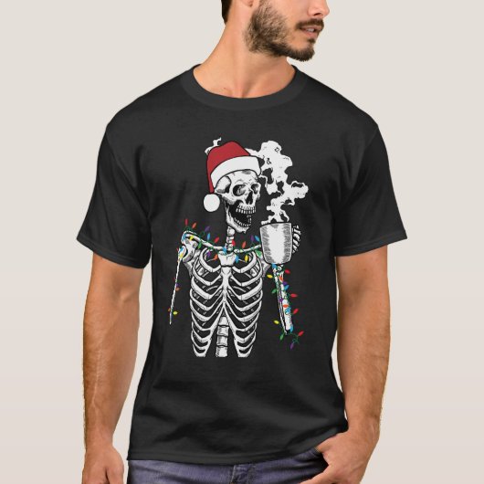 Dead-Inside aber Jolly AF Skelett Weihnachten Funn T-Shirt (Vorderseite)