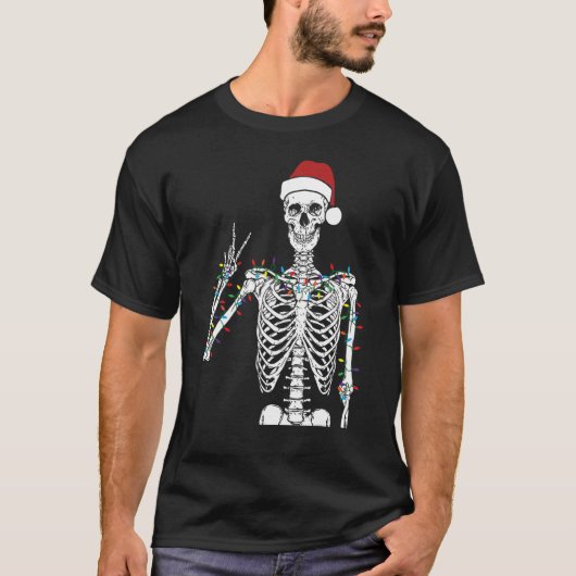 Dead-Inside aber Jolly AF Skelett Weihnachten Funn T-Shirt (Vorderseite)