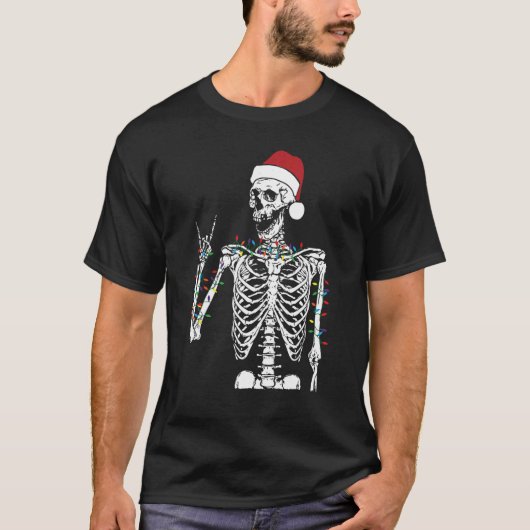 Dead-Inside aber Jolly AF Skelett Weihnachten Funn T-Shirt (Vorderseite)