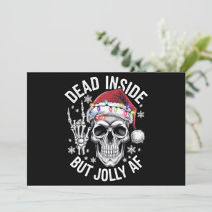 Dead Inside Aber Jolly AF Weihnachtsgeschenk Skele Feiertagskarte