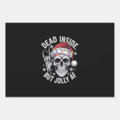 Dead Inside Aber Jolly AF Weihnachtsgeschenk Skele Geschenkpapier Set (Vorderseite)