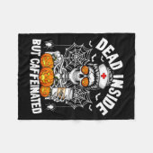 Dead Inside But Caffeinated Funny Nurse Halloween  Fleecedecke (Vorderseite (Horizontal))