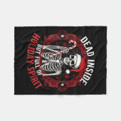 Dead Inside But Full Of Holiday Srit – Funny Skele Fleecedecke (Vorderseite (Horizontal))