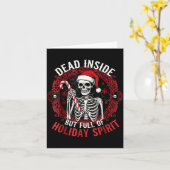 Dead Inside But Full Of Holiday Srit – Funny Skele Karte (Gelbe Blume)