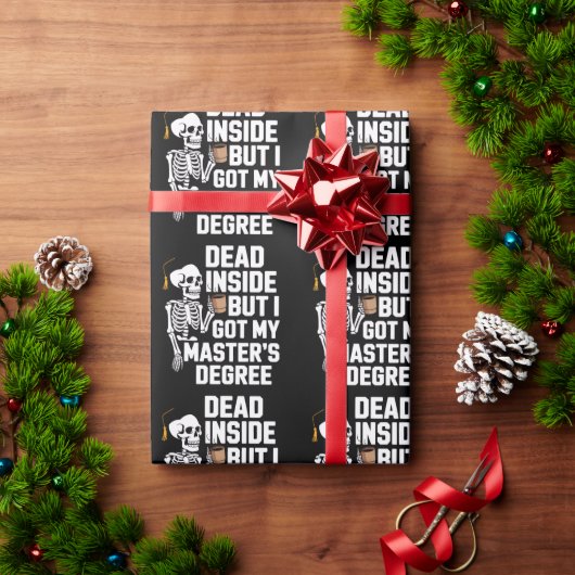 Dead Inside But I Got My Masters Degree Skeleton Geschenkpapier (Feiertagsgeschenk)