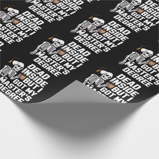 Dead Inside But I Got My Masters Degree Skeleton Geschenkpapier (Ecke)