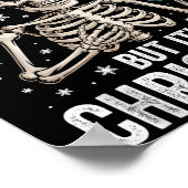 Dead Inside But It's Christmas Skeleton Coffee San Poster (Ecke)