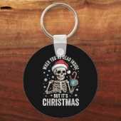 Dead Inside But It's Christmas Skeleton Coffee San Schlüsselanhänger (Vorderseite)