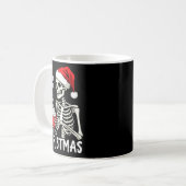 Dead Inside But Its Christmas Skeleton Coffee Xmas Kaffeetasse (Vorderseite Links)