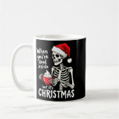Dead Inside But Its Christmas Skeleton Coffee Xmas Kaffeetasse (Links)