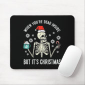 Dead Inside But Its Christmas Skeleton Coffee Xmas Mousepad (Mit Mouse)