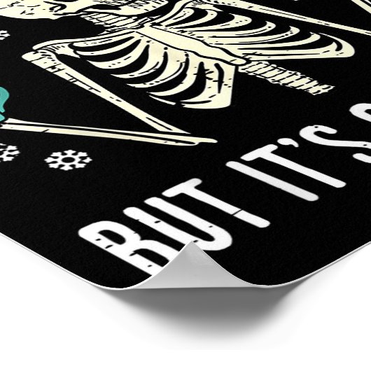 Dead Inside But Its Christmas Skeleton Coffee Xmas Poster (Ecke)