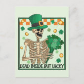 Dead Inside But Lucky St Patricks Postkarte (Vorderseite)